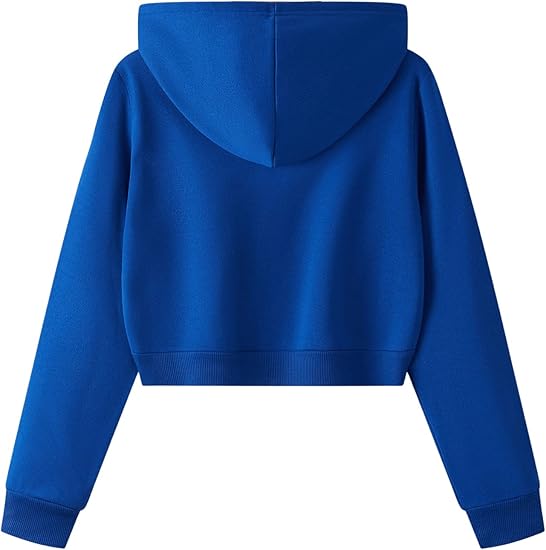Women's Zip-Up Cropped Warm Lined Sweatshirts