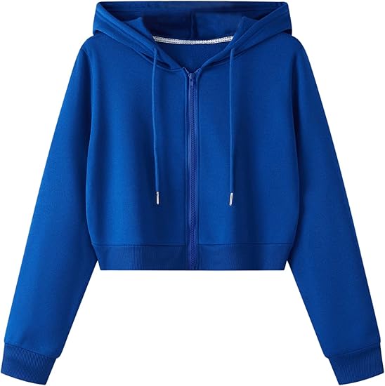 Women's Zip-Up Cropped Warm Lined Sweatshirts