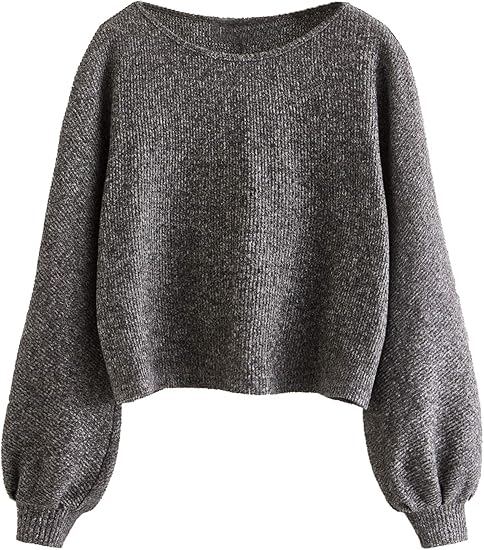 Women's Rib-Knit Casual Crop Sweaters