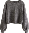 Women's Rib-Knit Casual Crop Sweaters