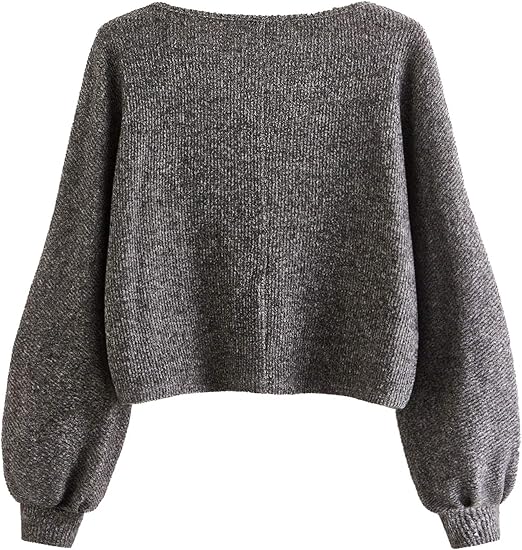 Women's Rib-Knit Casual Crop Sweaters